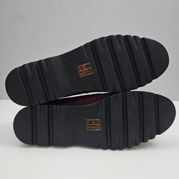 NEW Donald Pliner Clio Loafer Womens 9 Cranberry Red Suede Moc Toe Fall Casual - Picture 12 of 14